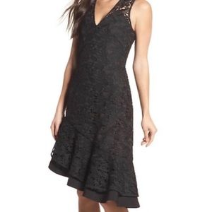 Black Lace Asymmetrical Dress